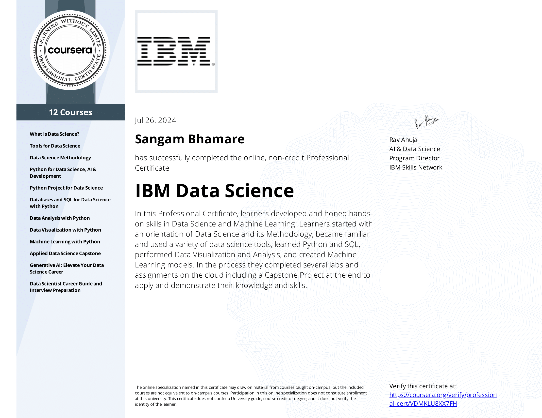IBM Data Science Professional